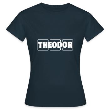 Geschenk für Theodor - Frauen T-Shirt - Navy - Vorne - AI Model Female 172 dark (172cm)