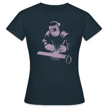 Industrie du soudage à l’arc Welder Silhouette - T-shirt Femme - marine - Devant - AI Model Female 172 dark (172cm)