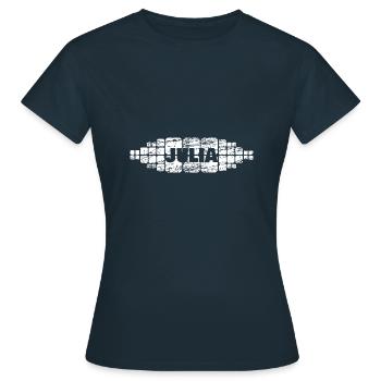 Julia : Maman - T-shirt Femme - marine - Devant - AI Model Female 172 dark (172cm)