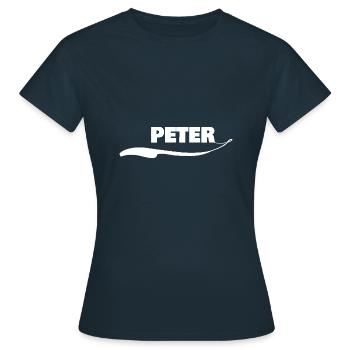 Gift for Peter - Women's T-Shirt - navy - Front - AI Model Female 172 dark (172cm)