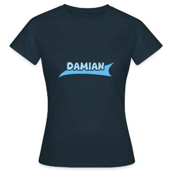 Vorname Damian - Frauen T-Shirt - Navy - Vorne - AI Model Female 172 dark (172cm)