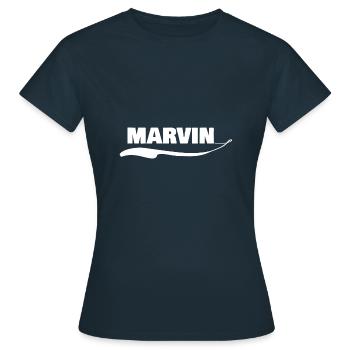 marvin as a given name - Women's T-Shirt - navy - Front - AI Model Female 172 dark (172cm)