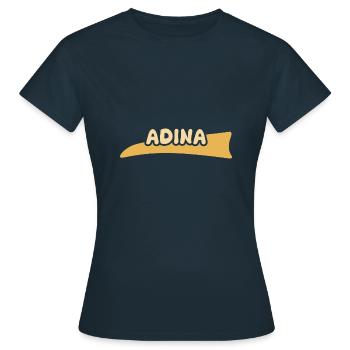 First name Adina - Women's T-Shirt - navy - Front - AI Model Female 172 dark (172cm)