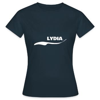 First name Lydia - Women's T-Shirt - navy - Front - AI Model Female 172 dark (172cm)