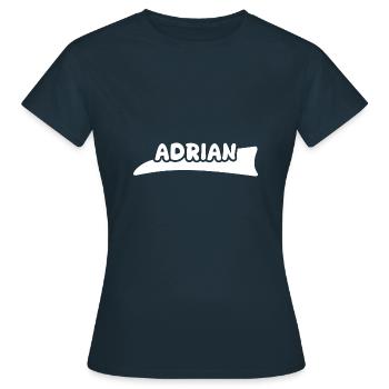 First name Adrian - Women's T-Shirt - navy - Front - AI Model Female 172 dark (172cm)
