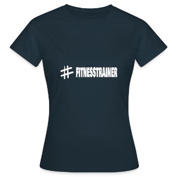 Hashtag Fitnesstrainer der Social Media - Frauen T-Shirt - Navy - Vorne - AI Model Female 172 dark (172cm)