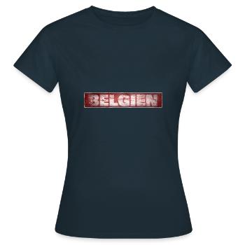 Belgique - T-shirt Femme - marine - Devant - AI Model Female 172 dark (172cm)