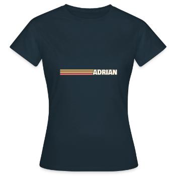Prénom pour Adrian Style Retro - T-shirt Femme - marine - Devant - AI Model Female 172 dark (172cm)
