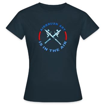 L’art de l’aérographe est dans l’air - T-shirt Femme - marine - Devant - AI Model Female 172 dark (172cm)
