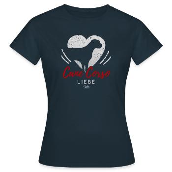 Cane Corso Liebe mit Herz - Frauen T-Shirt - Navy - Vorne - AI Model Female 172 dark (172cm)