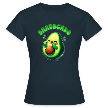 Bravocado - lustige Avocado freut sich klatschend - Frauen T-Shirt - Navy - Vorne - AI Model Female 172 dark (172cm)