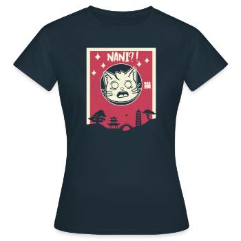 Kawaii Nani?! Chat japonais Neko - T-shirt Femme - marine - Devant - AI Model Female 172 dark (172cm)