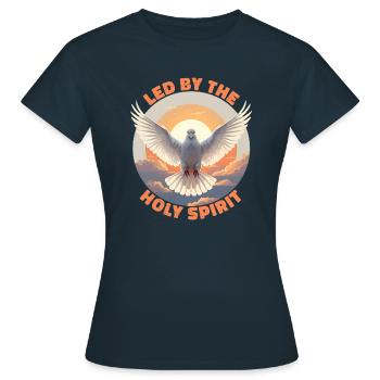 🕊️ Vom Heiligen Geist geführt - Frauen T-Shirt - Navy - Vorne - AI Model Female 172 dark (172cm)