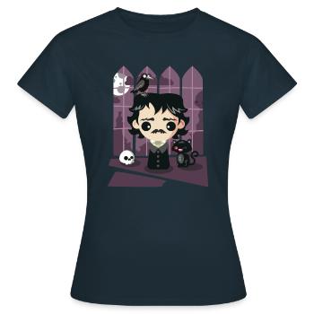 La maison d’un Poe-t’s damned - T-shirt Femme - marine - Devant - AI Model Female 172 dark (172cm)