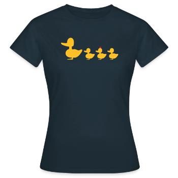 Duck family with punk revolutionaries duck - Women's T-Shirt - navy - Front - AI Model Female 172 dark (172cm)