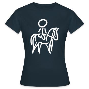 Rider on Horse Rider Minimalist Minimalism - Women's T-Shirt - navy - Front - AI Model Female 172 dark (172cm)