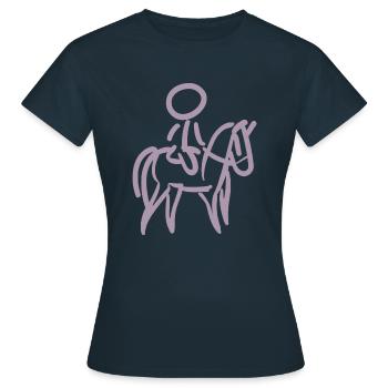Rider on Horse Rider Minimalist Minimalism - Women's T-Shirt - navy - Front - AI Model Female 172 dark (172cm)