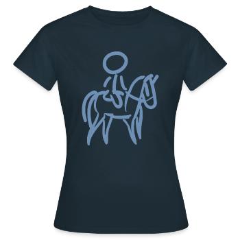 Rider on Horse Rider Minimalist Minimalism - Women's T-Shirt - navy - Front - AI Model Female 172 dark (172cm)