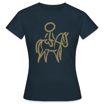 Rider on Horse Rider Minimalist Minimalism - Women's T-Shirt - navy - Front - AI Model Female 172 dark (172cm)