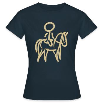 Rider on Horse Rider Minimalist Minimalism - Women's T-Shirt - navy - Front - AI Model Female 172 dark (172cm)