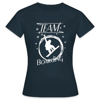 Boarding Snowboarding - Frauen T-Shirt - Navy - Vorne - AI Model Female 172 dark (172cm)