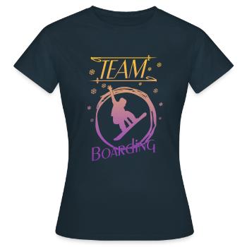 Boarding is my passion - Frauen T-Shirt - Navy - Vorne - AI Model Female 172 dark (172cm)