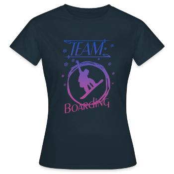 Boarding Snowboarding Boarder - Frauen T-Shirt - Navy - Vorne - AI Model Female 172 dark (172cm)