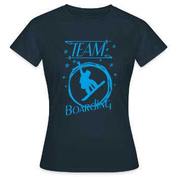Snowboard Boarding Snowboarding - Frauen T-Shirt - Navy - Vorne - AI Model Female 172 dark (172cm)