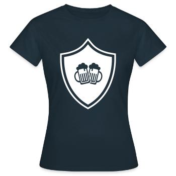 Bierglas Wappen - Frauen T-Shirt - Navy - Vorne - AI Model Female 172 dark (172cm)