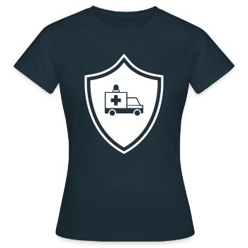 Armoiries de l’ambulance Ambulance - T-shirt Femme - marine - Devant - AI Model Female 172 dark (172cm)