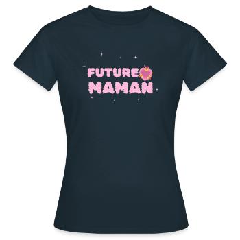Future maman. Femme enceinte - T-shirt Femme - marine - Devant - AI Model Female 172 dark (172cm)