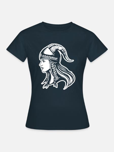 Wikinger Frau Kriegerin - Frauen T-Shirt - Navy