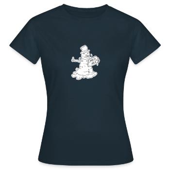 Trampening snowman - Women's T-Shirt - navy - Front - AI Model Female 172 dark (172cm)