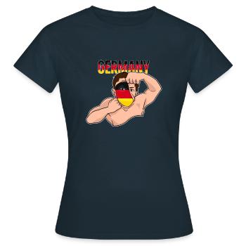 Germany Fan Geschenk Fußball Deutschland - Frauen T-Shirt - Navy - Vorne - AI Model Female 172 dark (172cm)