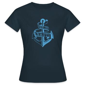 Feelin Nauti - Anchor Maritim cadeau drôle - T-shirt Femme - marine - Devant - AI Model Female 172 dark (172cm)