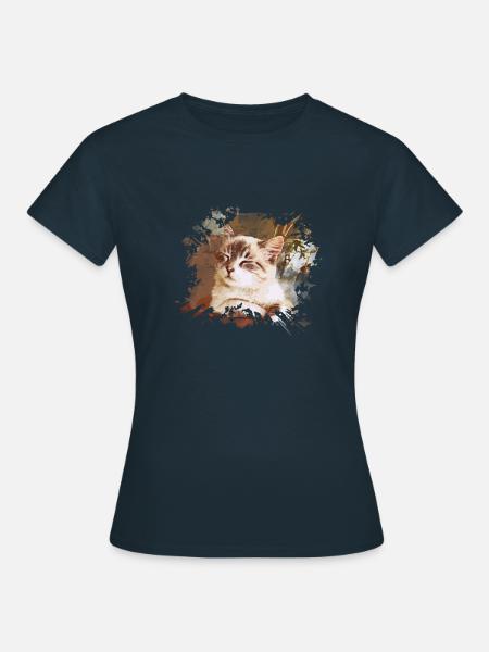 Katze - T-shirt dam - marinblå