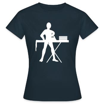 Iron iron pletteisen man laundry - Women's T-Shirt - navy - Front - AI Model Female 172 dark (172cm)