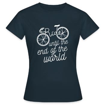 Bike - Fahre bis an das Ende der Welt - Frauen T-Shirt - Navy - Vorne - AI Model Female 172 dark (172cm)
