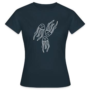 Méduse en Méditerranée à la baignade - T-shirt Femme - marine - Devant - AI Model Female 172 dark (172cm)
