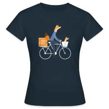 Geschenk Fuchs Fahrrad Fahrradkurier Radsport Rad - Frauen T-Shirt - Navy - Vorne - AI Model Female 172 dark (172cm)