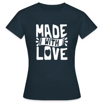 Made With Love Baby Neugeborenes Babybody Geschenk - Frauen T-Shirt - Navy - Vorne - AI Model Female 172 dark (172cm)