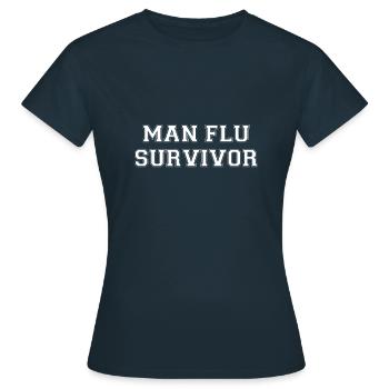 Man Flue Survivor - Frauen T-Shirt - Navy - Vorne - AI Model Female 172 dark (172cm)