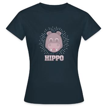 Hippopotame Cadeau Hippopotame Animal préféré Afrique Fleuve - T-shirt Femme - marine - Devant - AI Model Female 172 dark (172cm)