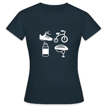 Fahrrad Zubehör Symbole - Frauen T-Shirt - Navy - Vorne - AI Model Female 172 dark (172cm)