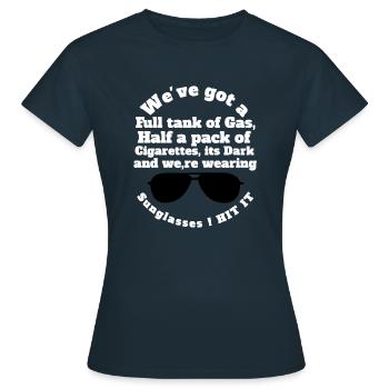 Blues Brothers Retro 80s Film Elwood Funny Film - Women's T-Shirt - navy - Front - AI Model Female 172 dark (172cm)