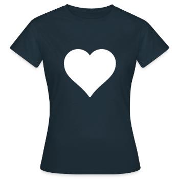 Heart - Gift - Women's T-Shirt - navy - Front - AI Model Female 172 dark (172cm)