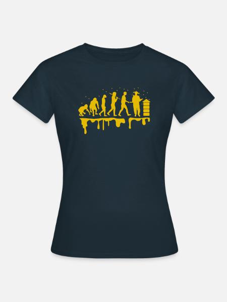 Schönes Imker Evolution Design ideal als Geschenk - Frauen T-Shirt - Navy
