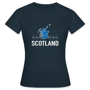 Cadeau de Kilt Cornemuse Écosse - T-shirt Femme - marine - Devant - AI Model Female 172 dark (172cm)