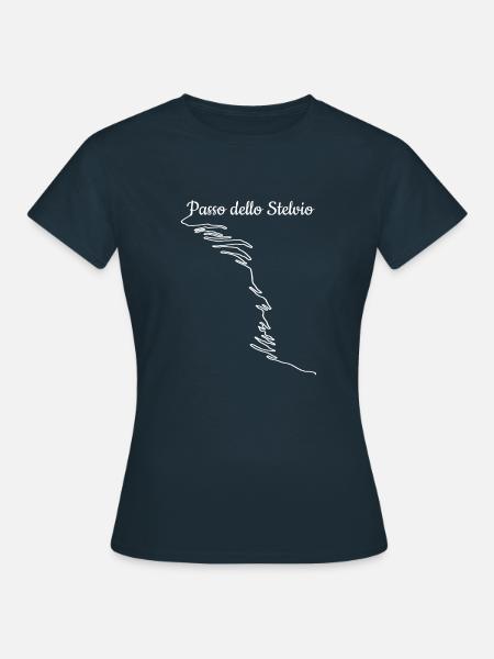 Passo dello Stelvio Bike Motorrad und Radsport Shi - Frauen T-Shirt - Navy