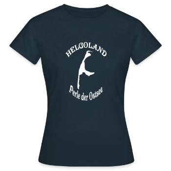 Helgoland/Sylt Perle der Ostsee - Frauen T-Shirt - Navy - Vorne - AI Model Female 172 dark (172cm)